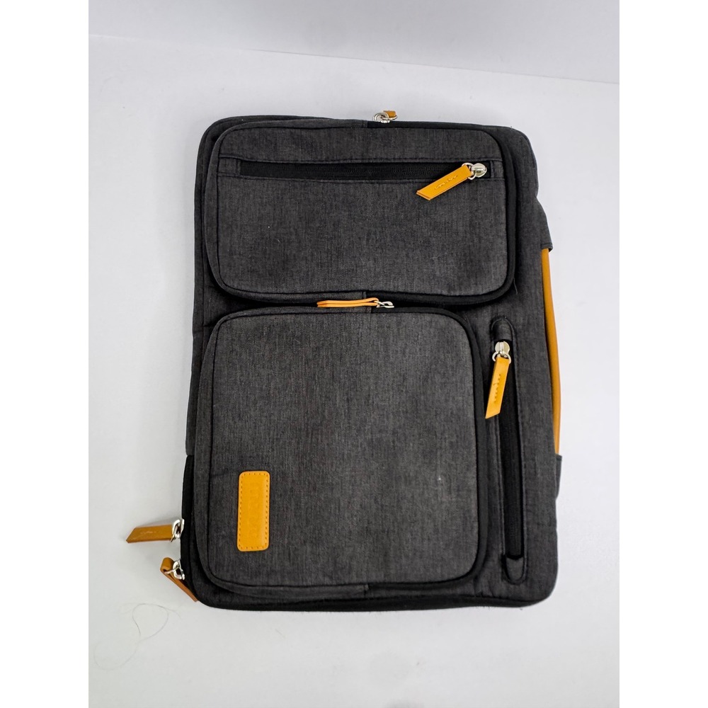 Mosiso Laptop Sleeve Briefcase Charcoal Gray Yellow‎ 13 inch Water Repellent Bag